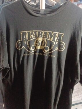 District Black T-Shirt with Gold Alabama 50th Anniversary Graphic
